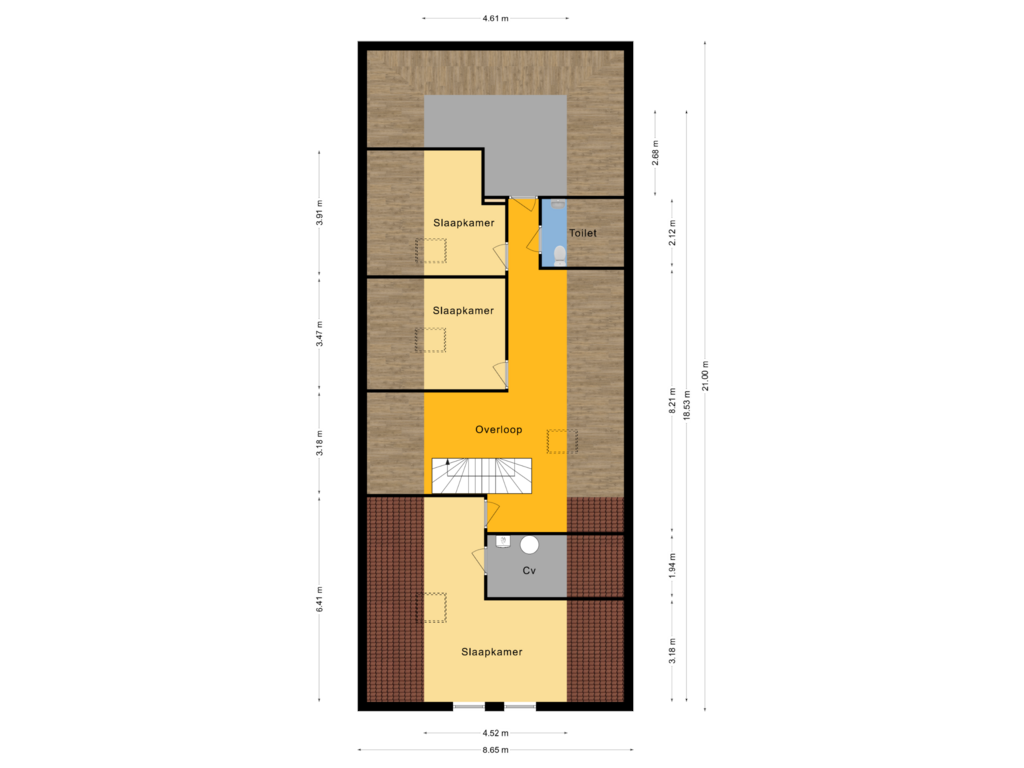 Bekijk plattegrond van 1e Verdieping van Veeningen 36