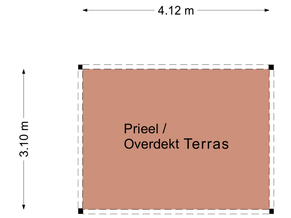 Bekijk plattegrond van Prieel / Overdekt terras van Veeningen 36