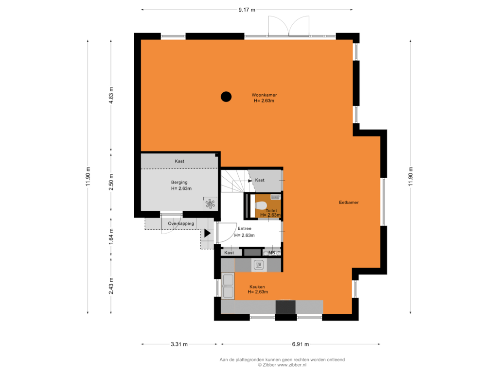 Bekijk plattegrond van Begane grond van Touwslagerlaan 30