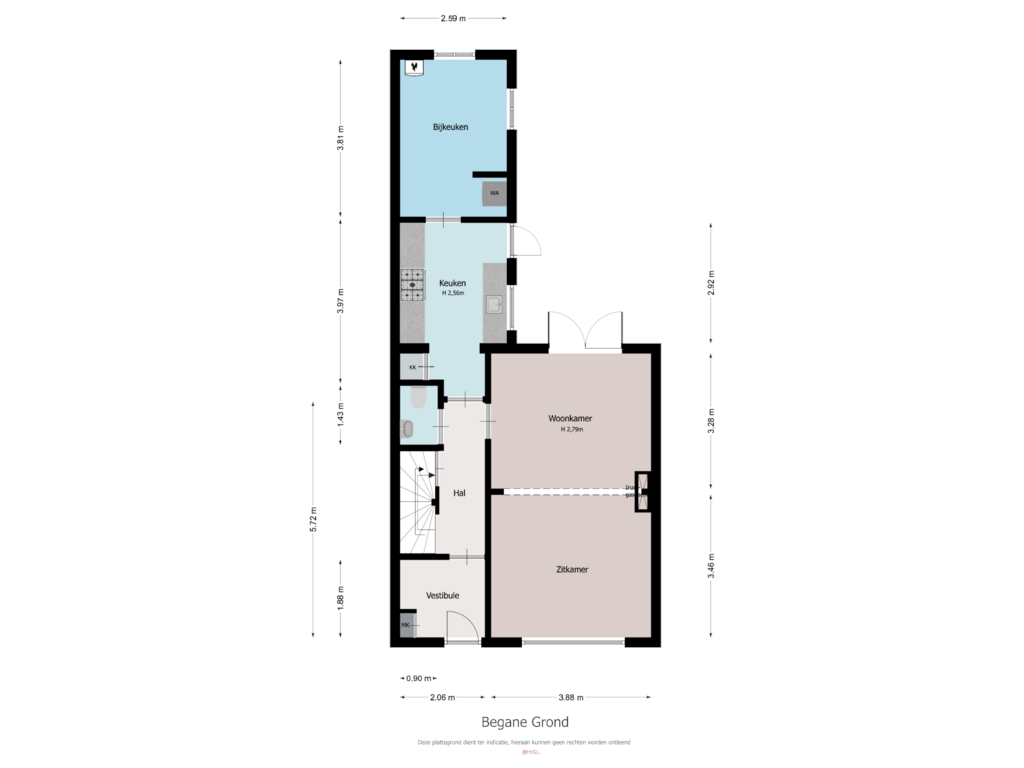 Bekijk plattegrond van Begane Grond van Beekhoverstraat 3-C