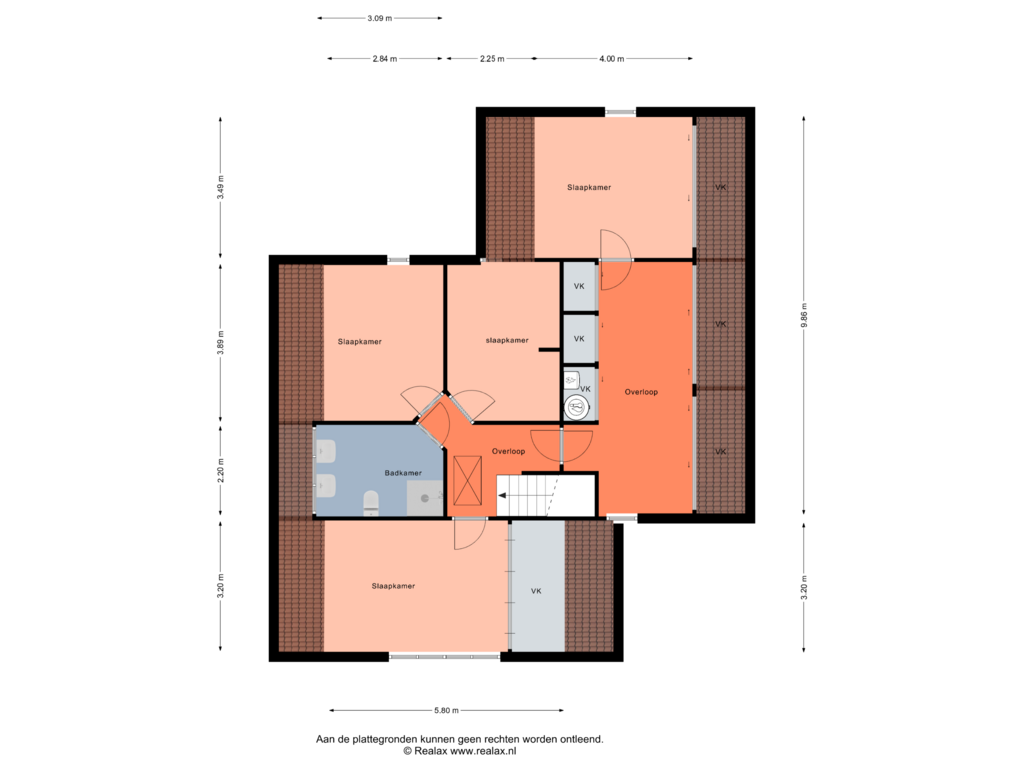 Bekijk plattegrond van Verdieping van Bruglaan 21