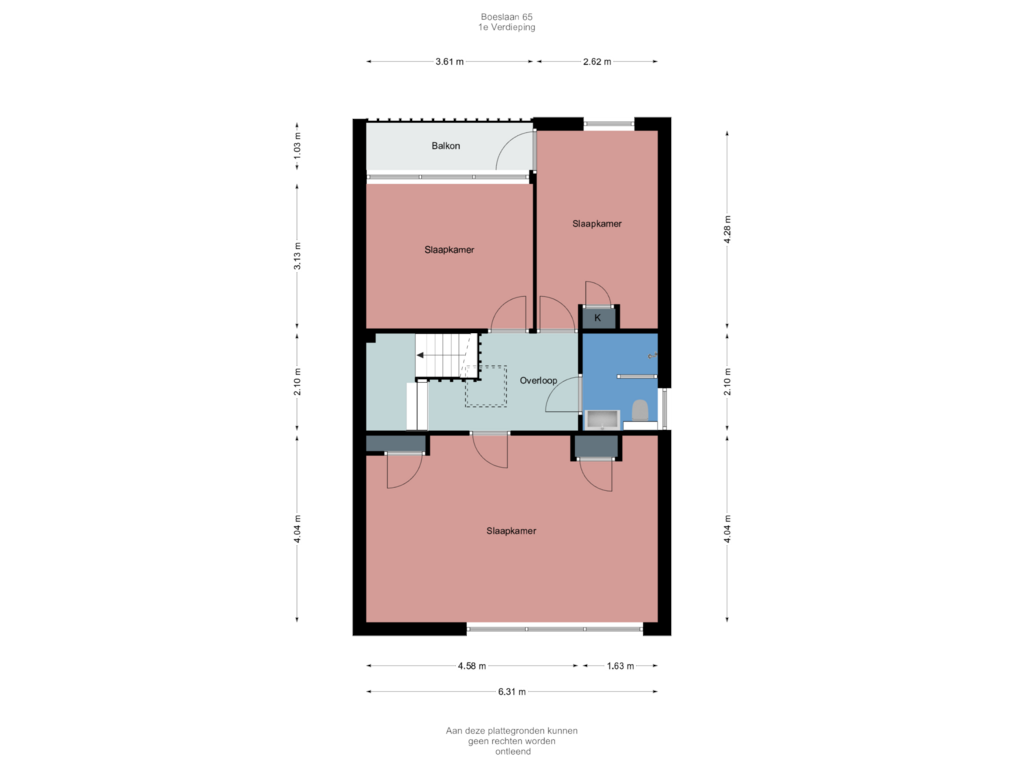 Bekijk plattegrond van 1e Verdieping van Boeslaan 65