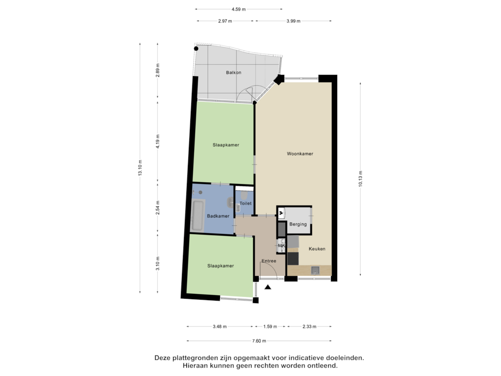 Bekijk plattegrond van Appartement van Curiestraat 117