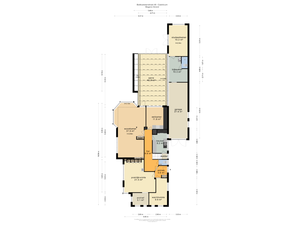 Bekijk plattegrond van BEGANE GROND van Bakkummerstraat 48