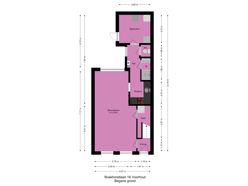 Bekijk plattegrond van Begane grond van Boekhorstlaan 18