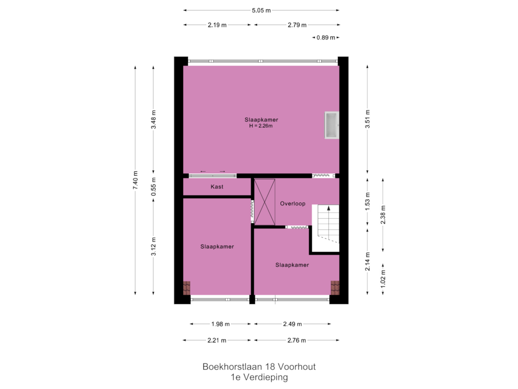 Bekijk plattegrond van 1e Verdieping van Boekhorstlaan 18