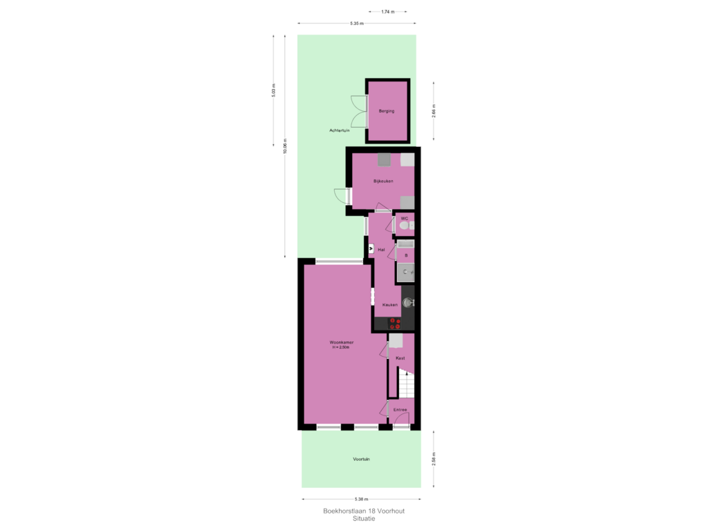 Bekijk plattegrond van Situatie van Boekhorstlaan 18