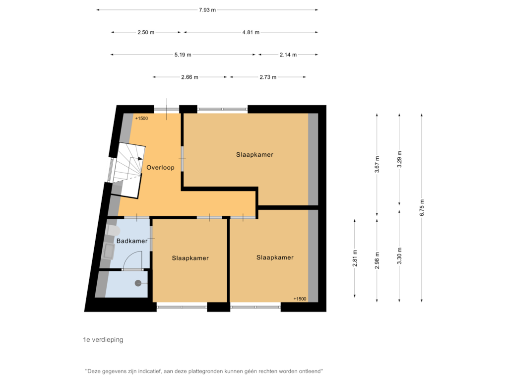 Bekijk plattegrond van 1e verdieping van Dorpsstraat 776