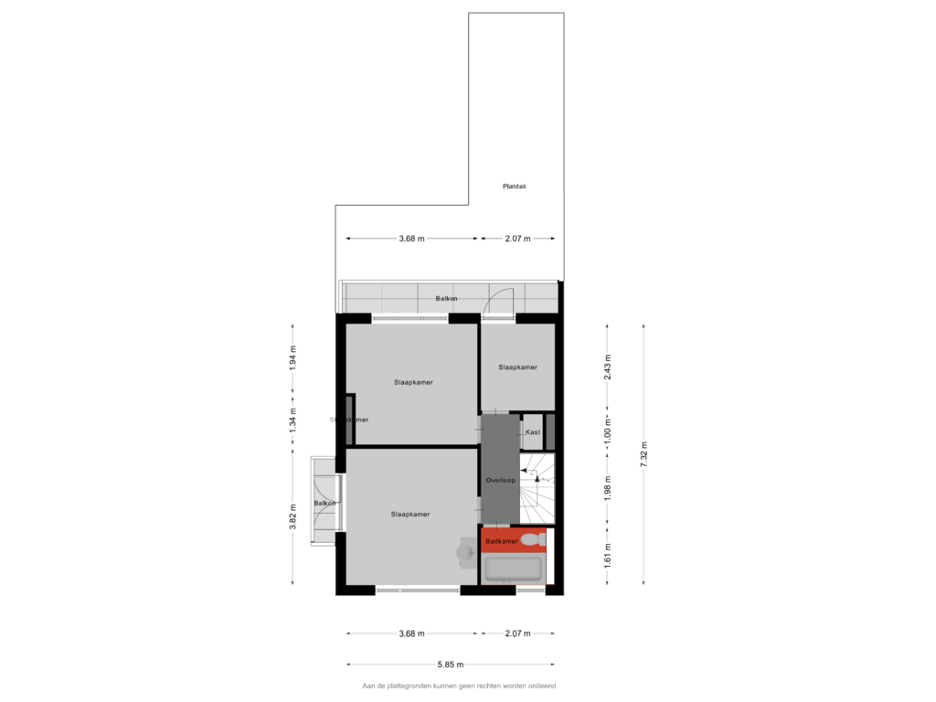 View floorplan of Eerste Verdieping of Eijkmanstraat 10