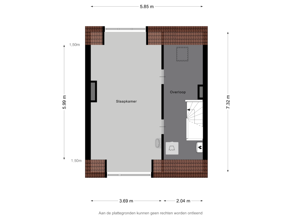 View floorplan of Tweede Verdieping of Eijkmanstraat 10