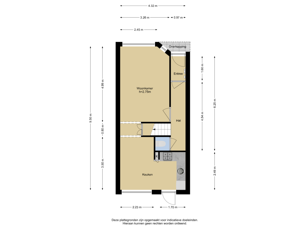 View floorplan of Begane grond of Loenensestraat 63