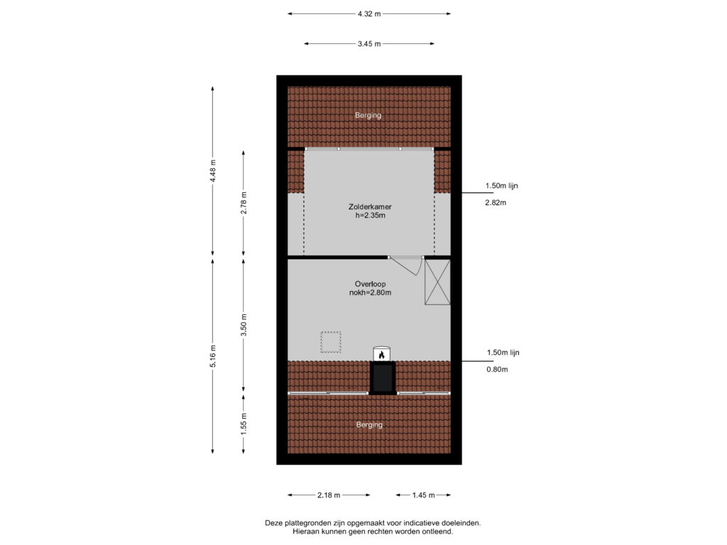 View floorplan of Verdieping 2 of Loenensestraat 63