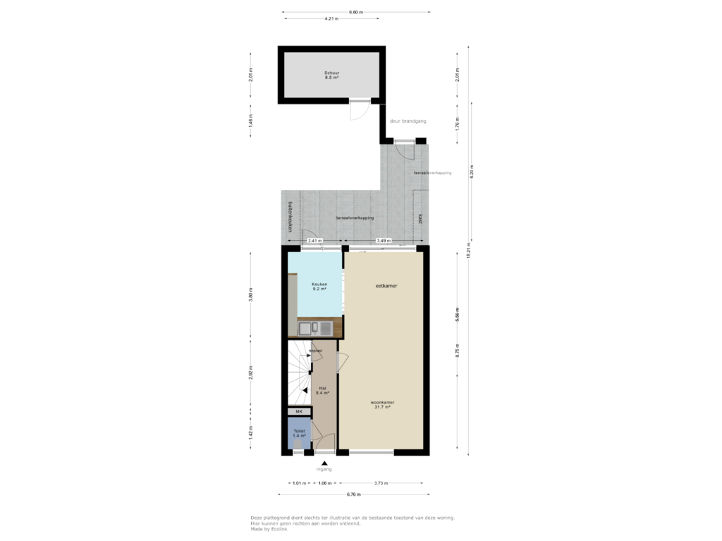 Bekijk plattegrond van begane grond van Cruyshaag 69