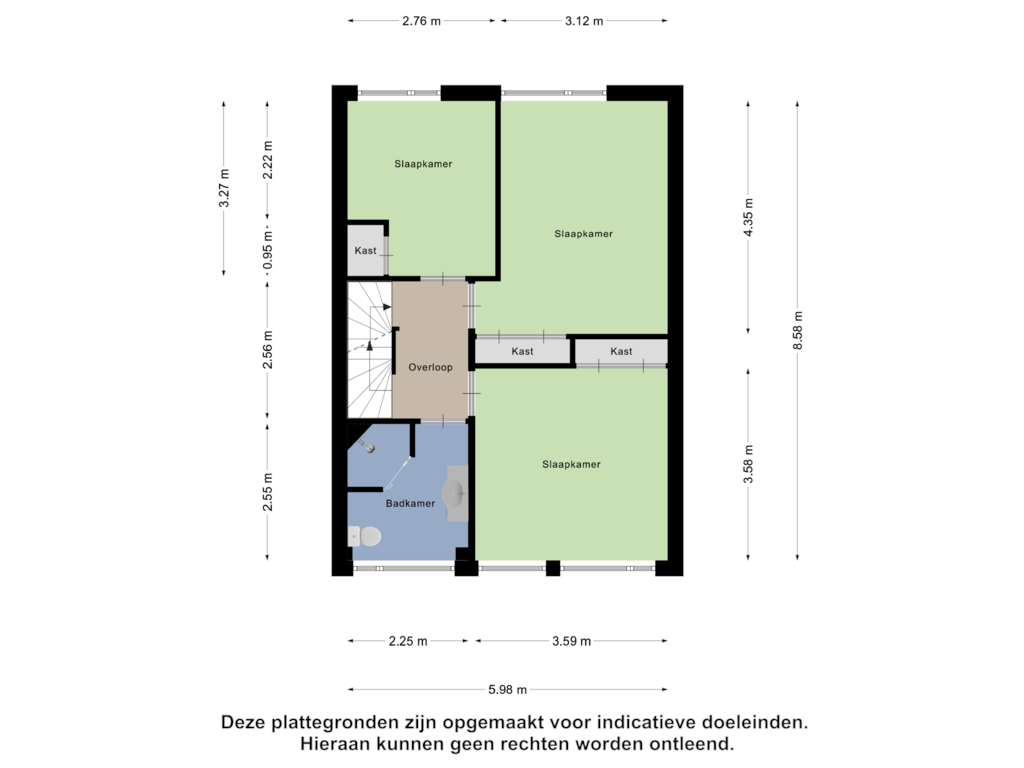 View floorplan of Eerste Verdieping of Rousseaustraat 7