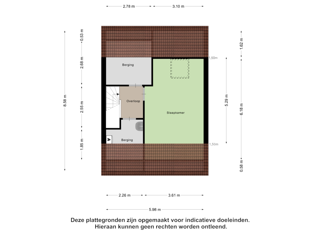 View floorplan of Tweede Verdieping of Rousseaustraat 7