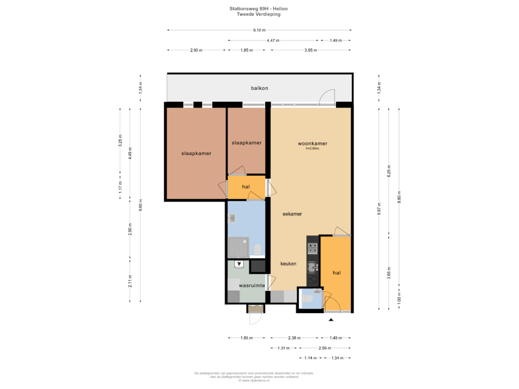 Bekijk plattegrond van TWEEDE VERDIEPING van Stationsweg 89-H