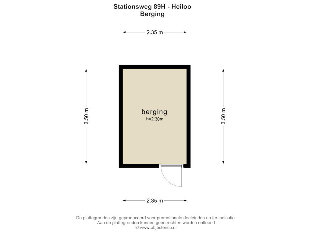 Bekijk plattegrond van BERGING van Stationsweg 89-H