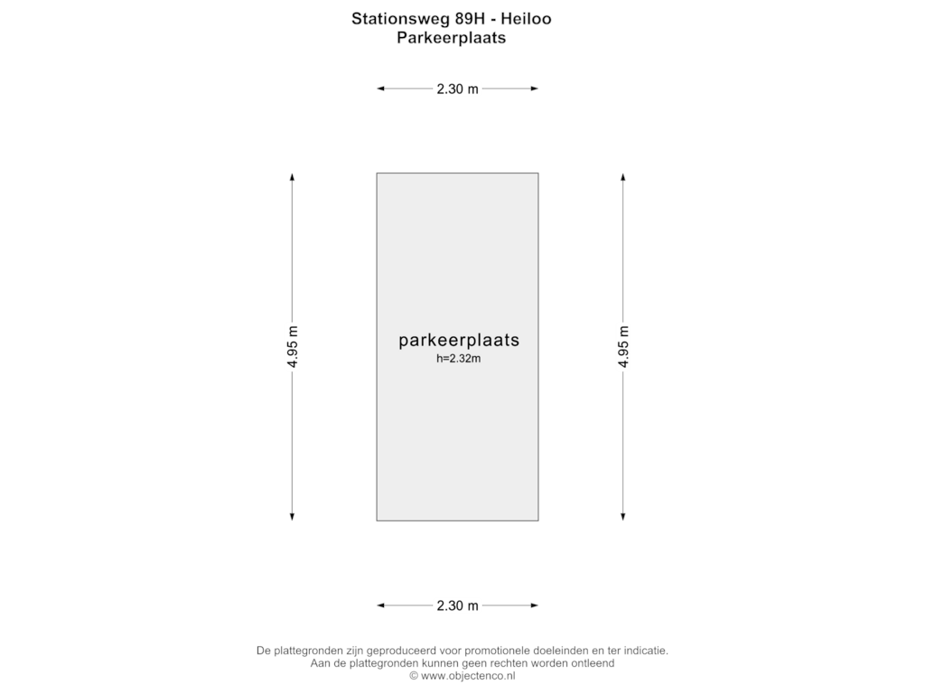 Bekijk plattegrond van PARKEERPLAATS van Stationsweg 89-H