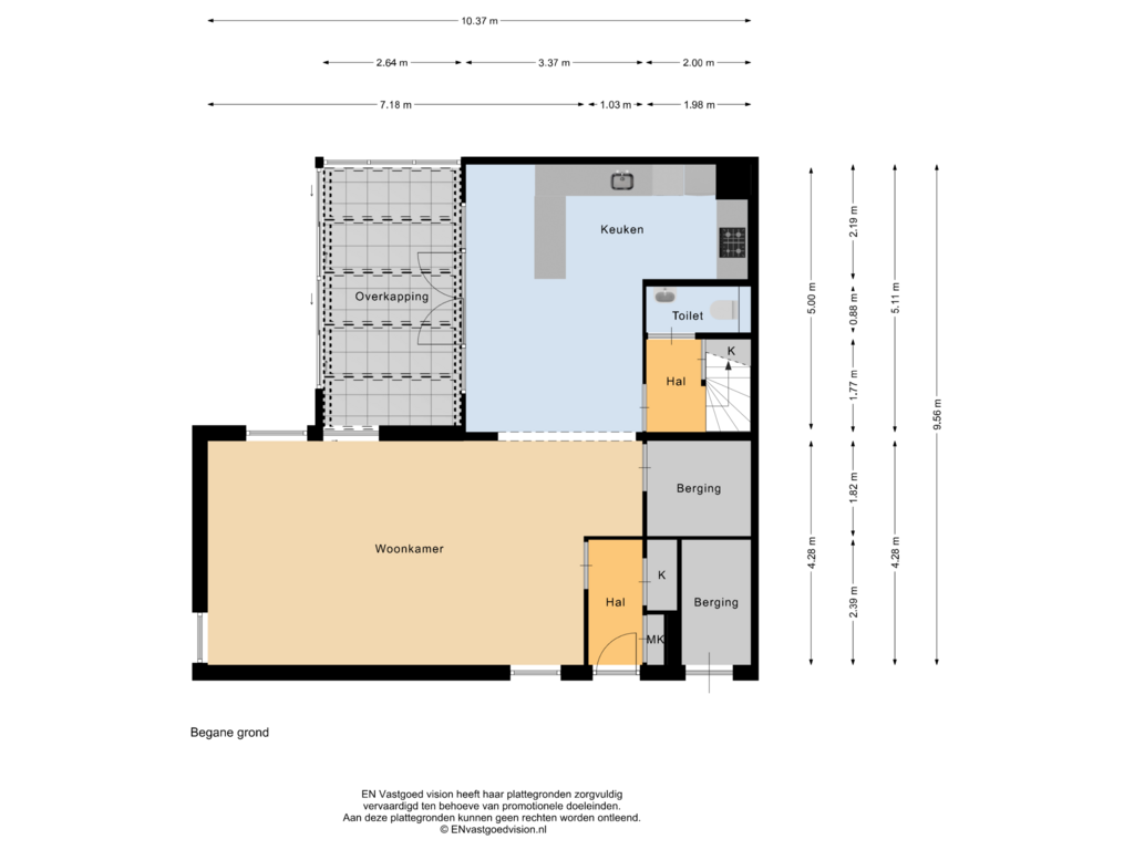 Bekijk plattegrond van Begane grond van L.J.M. Beelstraat 21