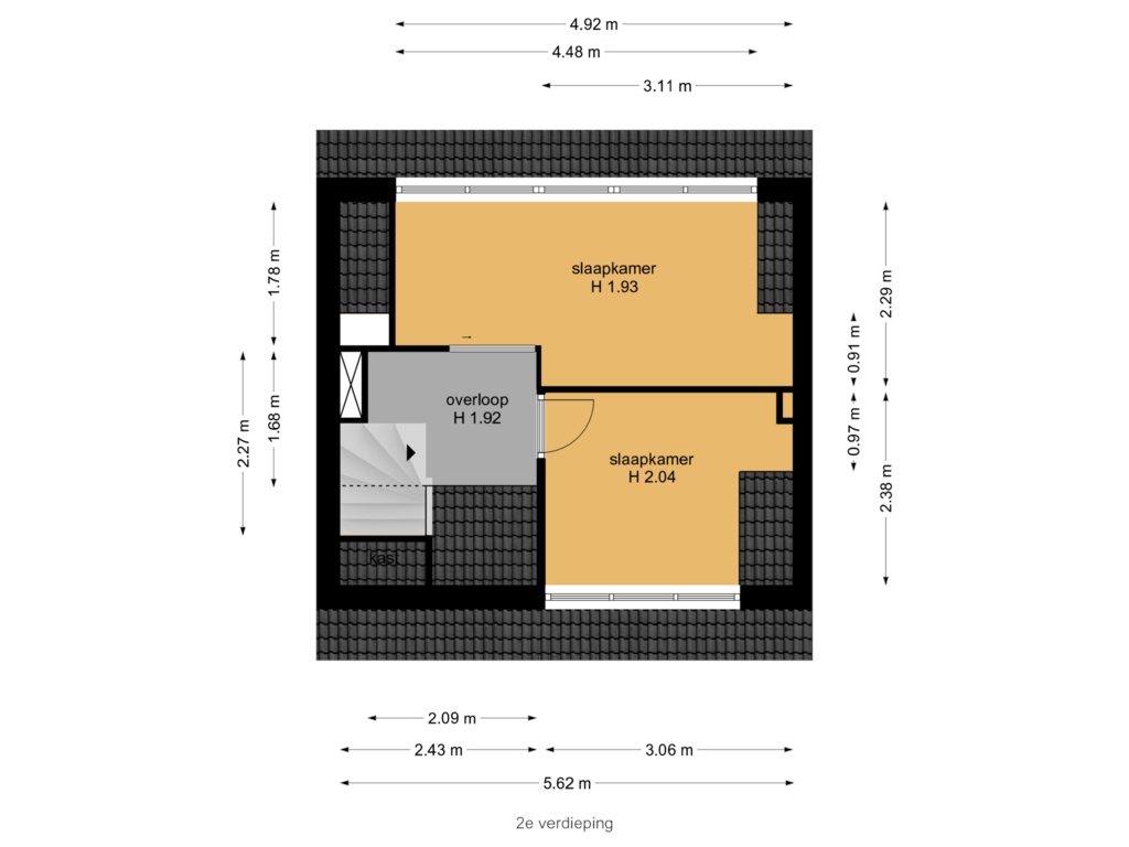 Bekijk plattegrond van 2e verdieping van Delflandstraat 7