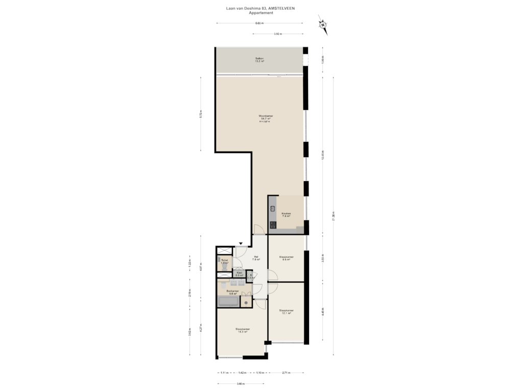 View floorplan of Appartement of Laan van Deshima 83