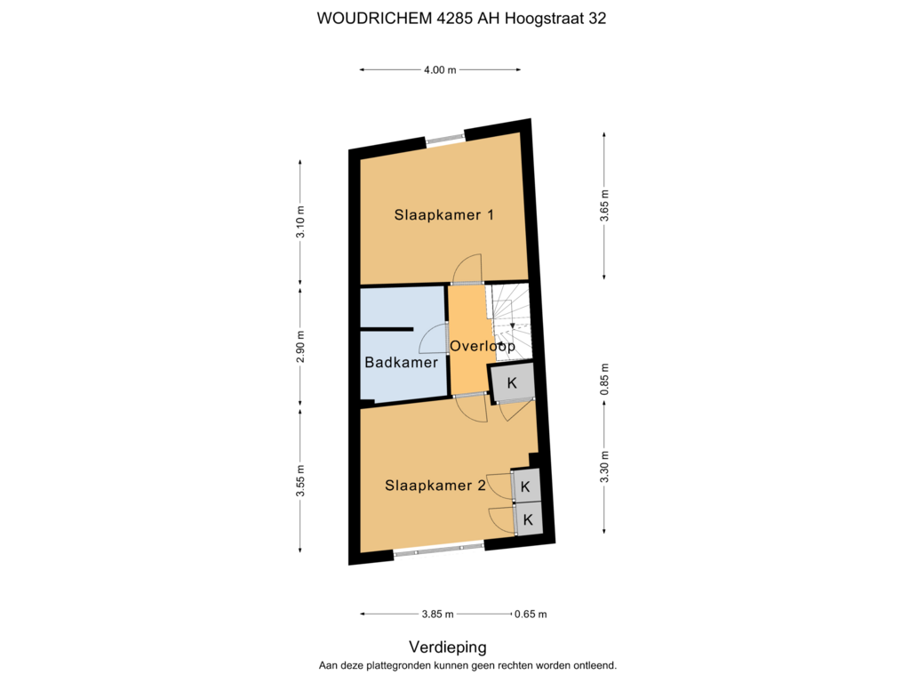 View floorplan of Verdieping of Hoogstraat 32