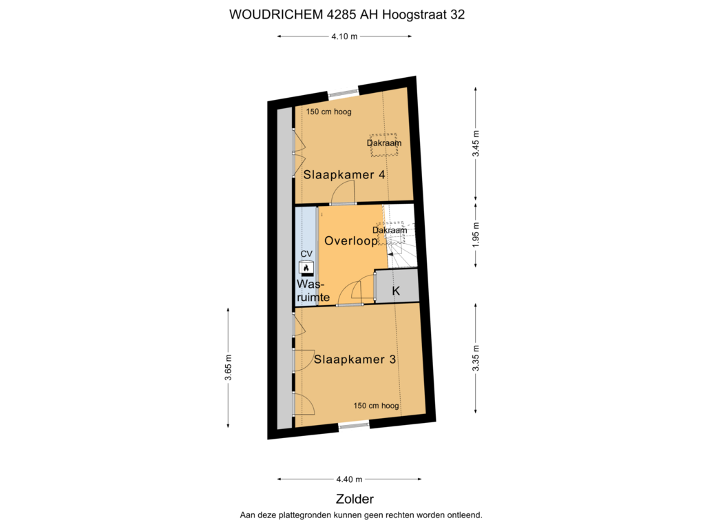 View floorplan of Zolder of Hoogstraat 32