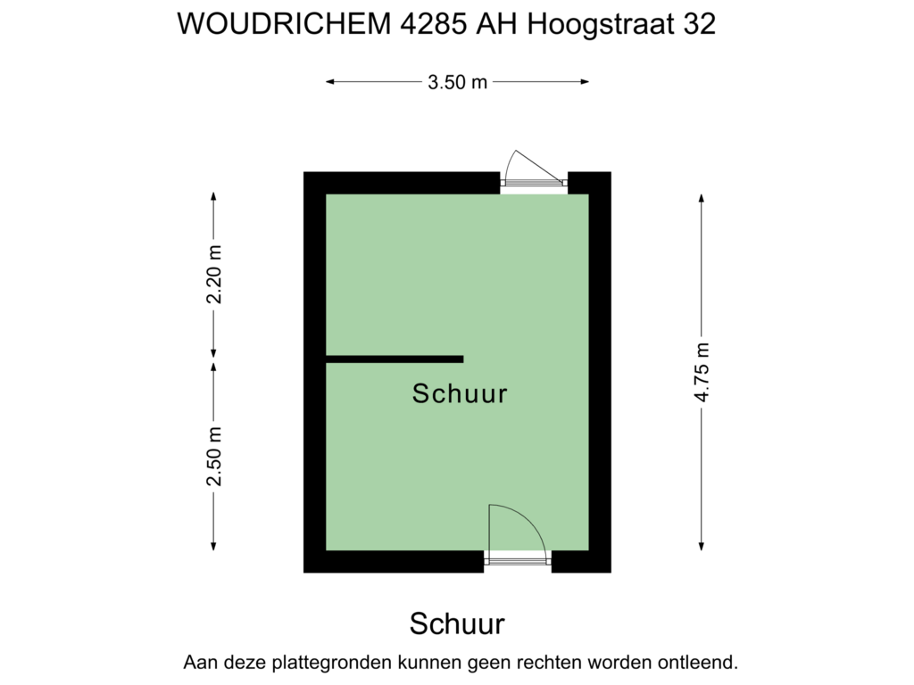 View floorplan of Schuur of Hoogstraat 32