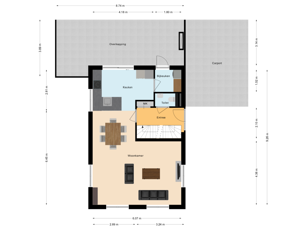 View floorplan of Begane Grond of Dijkbeemd 18