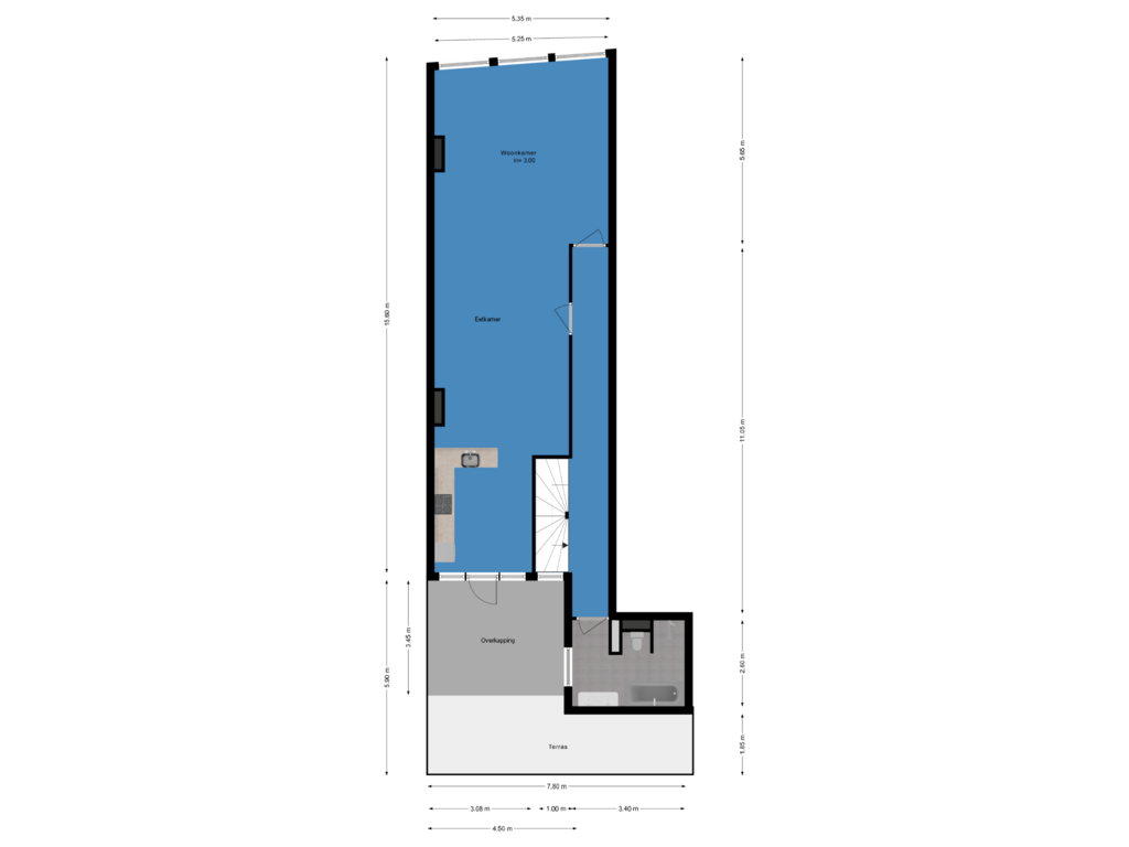 View floorplan of Eerste etage of Turfmarkt 20