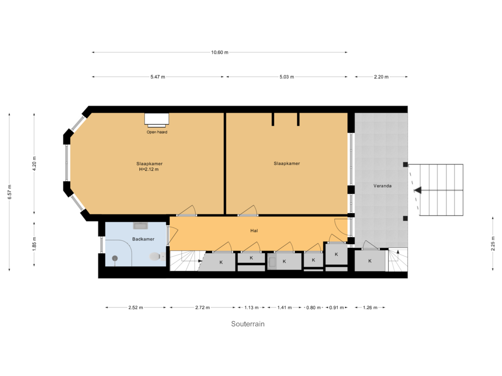 Bekijk plattegrond van Souterrain van Burg. Dijckmeesterweg 25