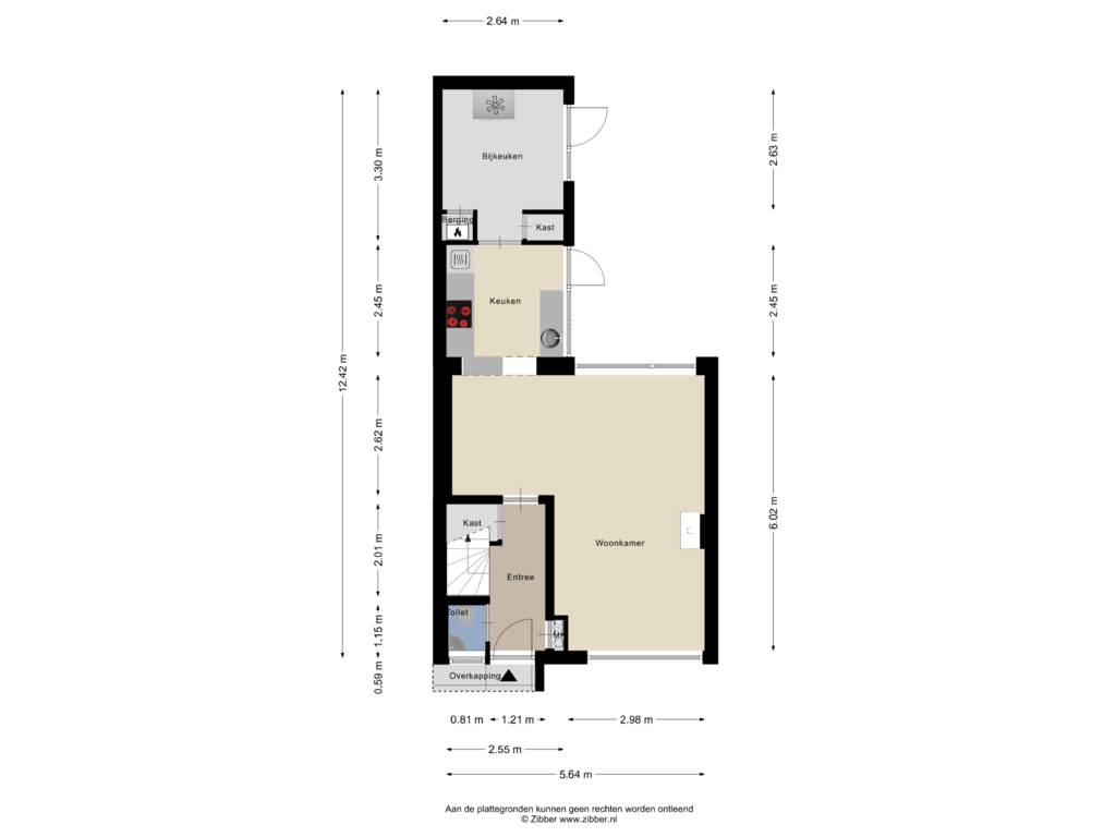 Bekijk plattegrond van Begane grond van Waddenstraat 12