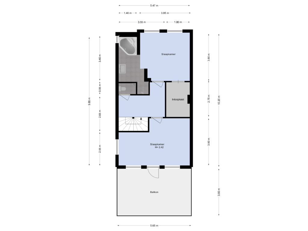 Bekijk plattegrond van Eerste etage van Langevelderweg 11-A