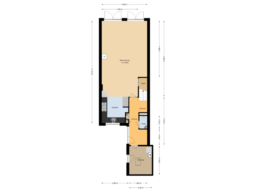 View floorplan of Begane grond of Binnenkant 18