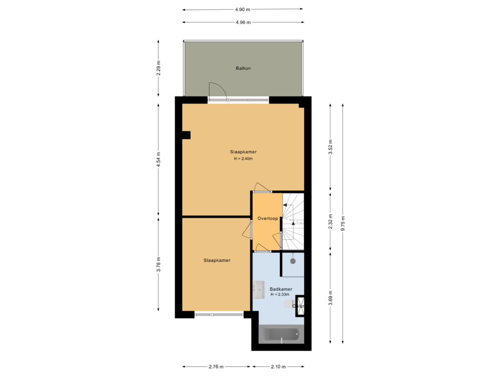 View floorplan of Eerste verdieping of Binnenkant 18