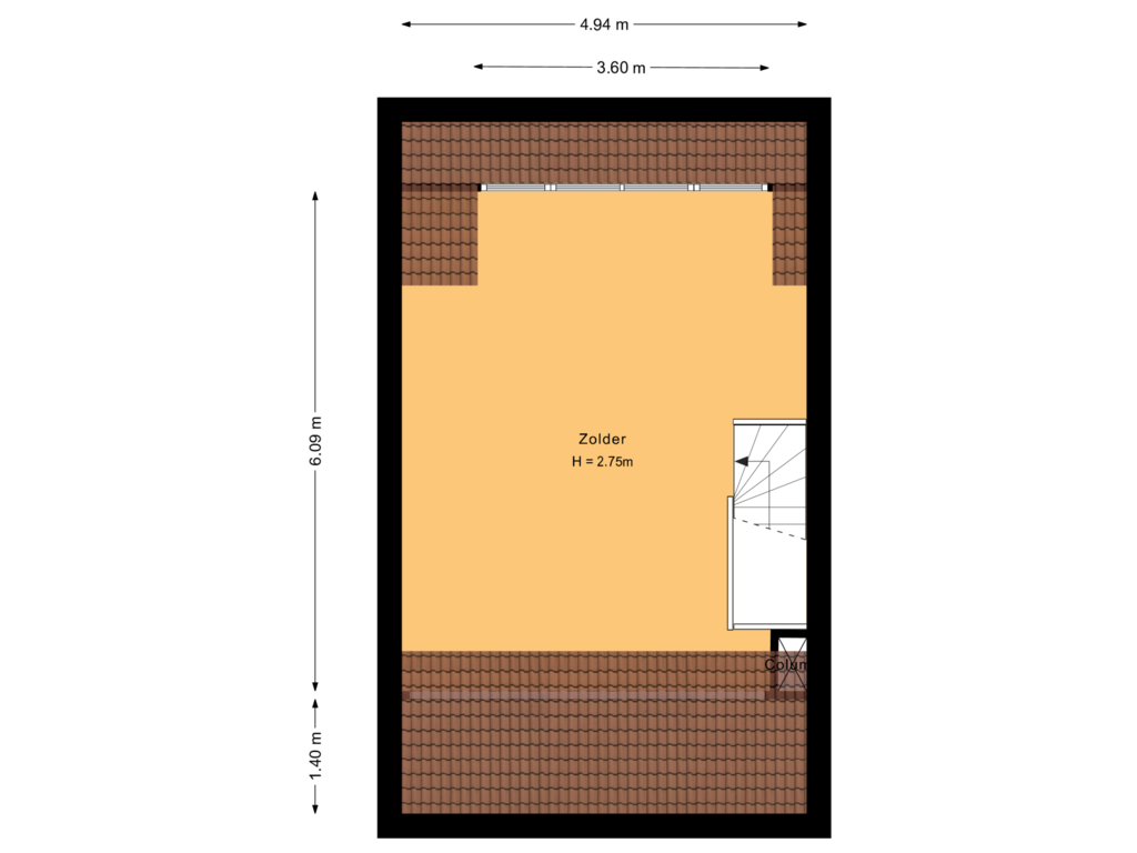 View floorplan of Tweede verdieping of Binnenkant 18