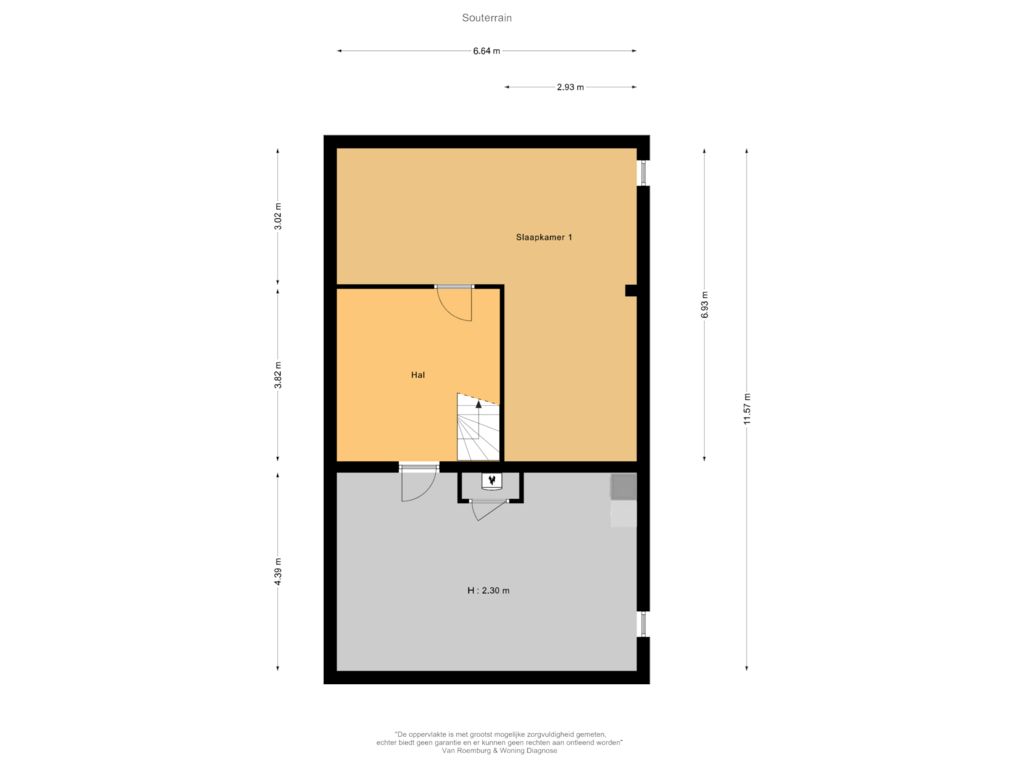 Bekijk plattegrond van Souterrain van Driestweg 10