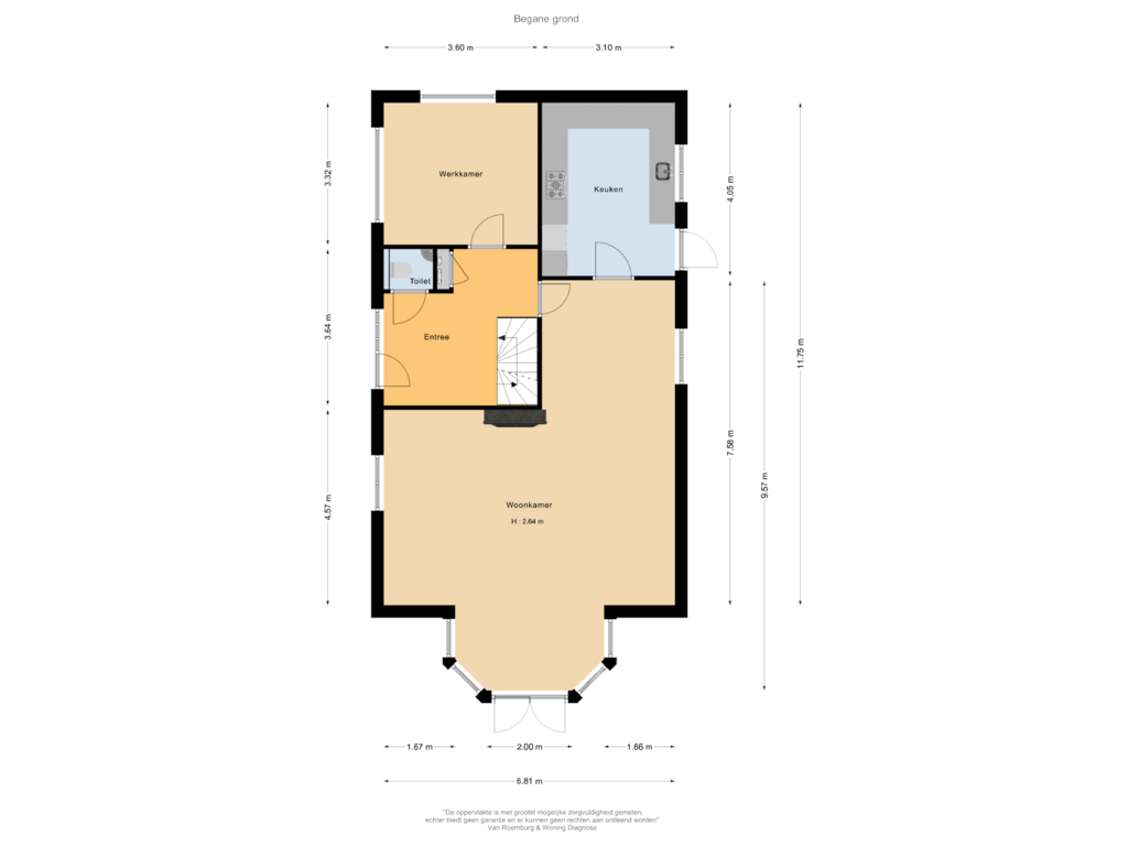 Bekijk plattegrond van Begane grond van Driestweg 10