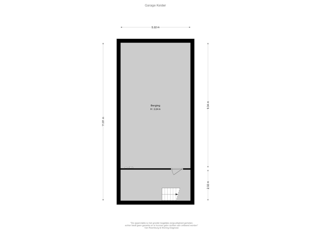 Bekijk plattegrond van Garage Kelder van Driestweg 10