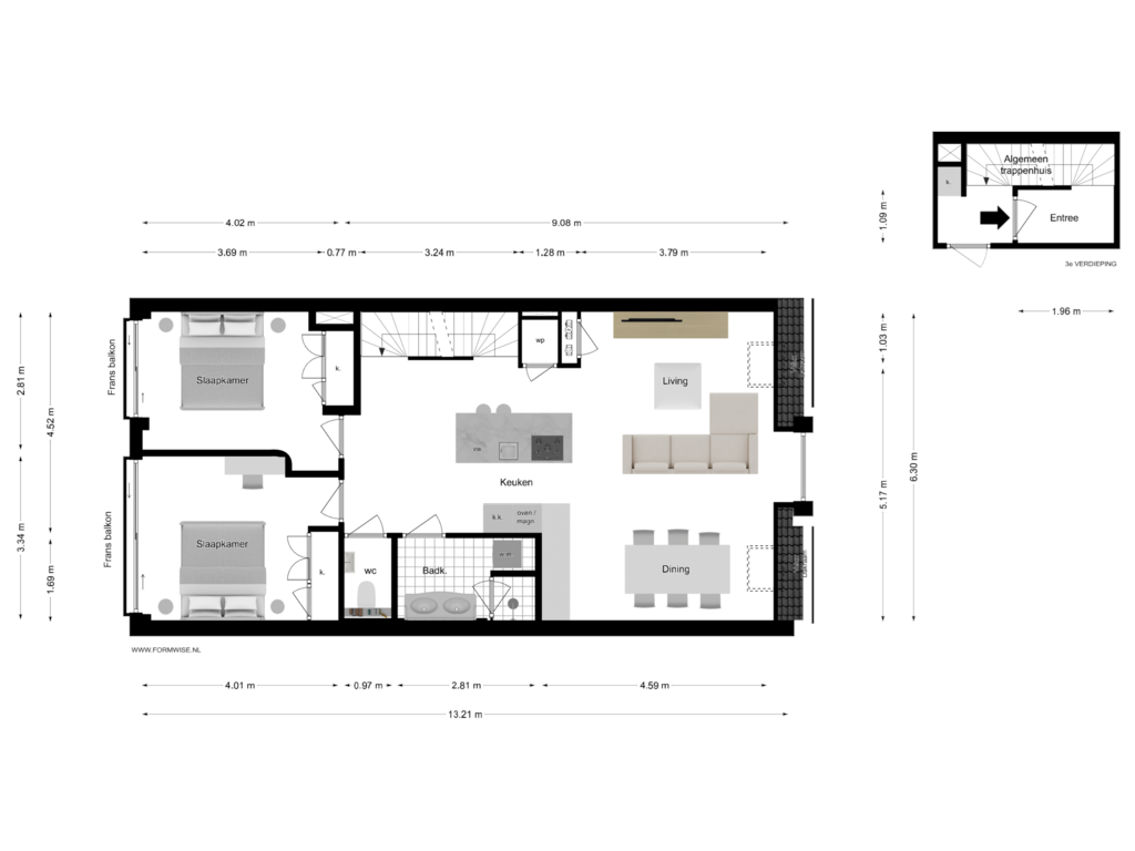 View floorplan of 4e VERDIEPING of Weesperzijde 122-E