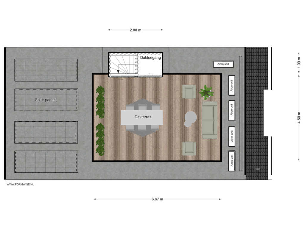 View floorplan of DAKTERRAS of Weesperzijde 122-E