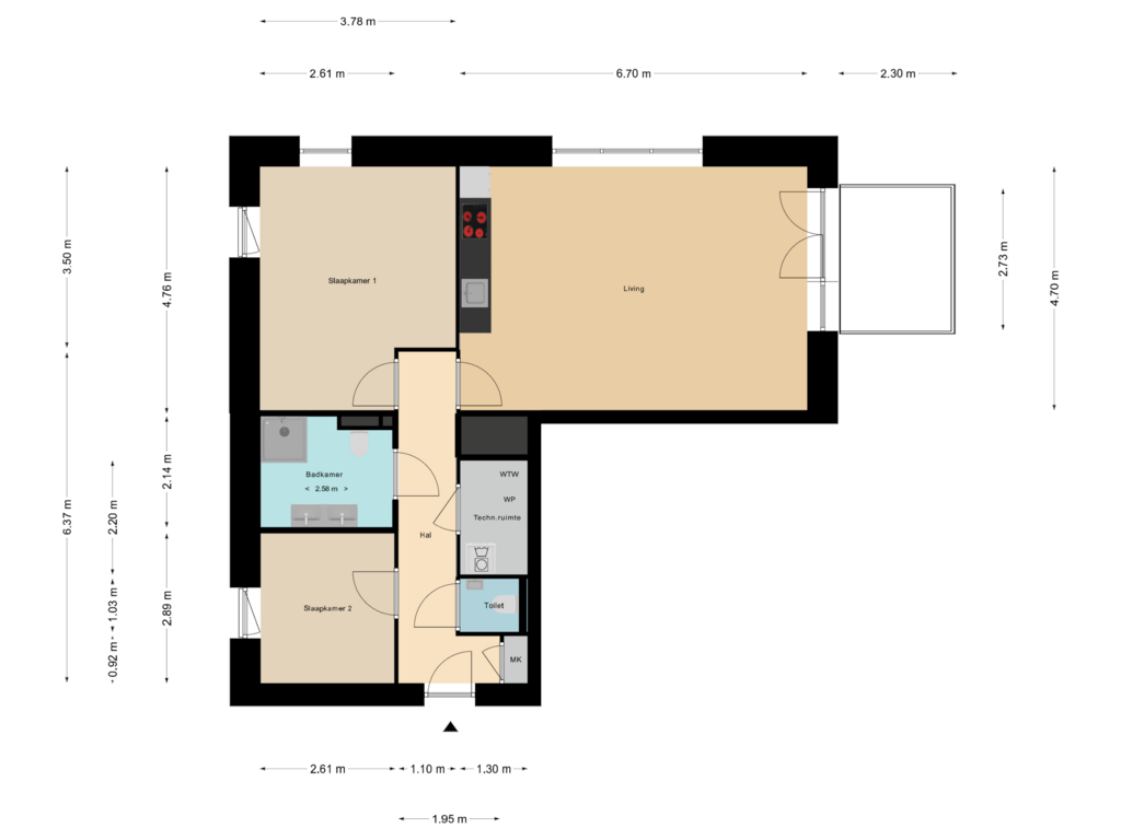 Bekijk plattegrond van Appartement DS van Gietijzer 14