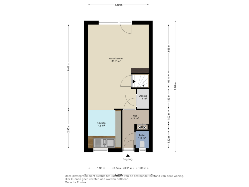 Bekijk plattegrond van Begane grond van Kastanjelaan 3-A