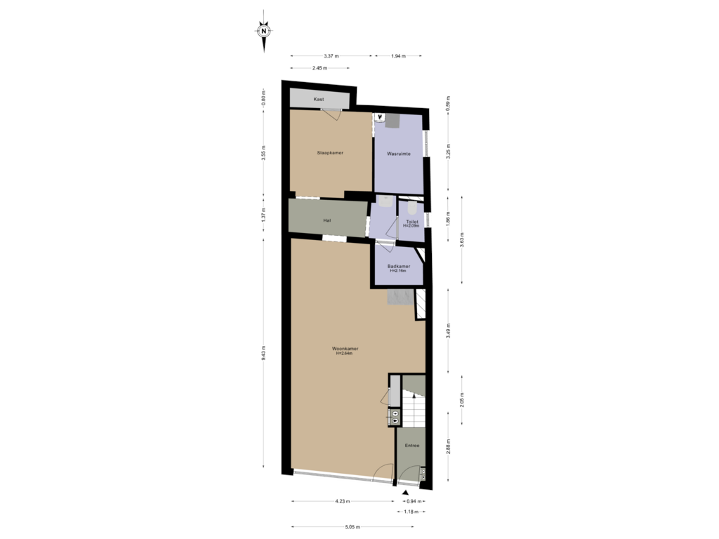 Bekijk plattegrond van Begane Grond van Barendsestraat 30