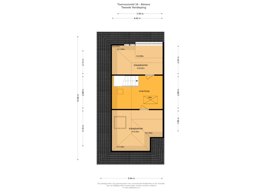 View floorplan of Tweede Verdieping of Toernooiveld 34