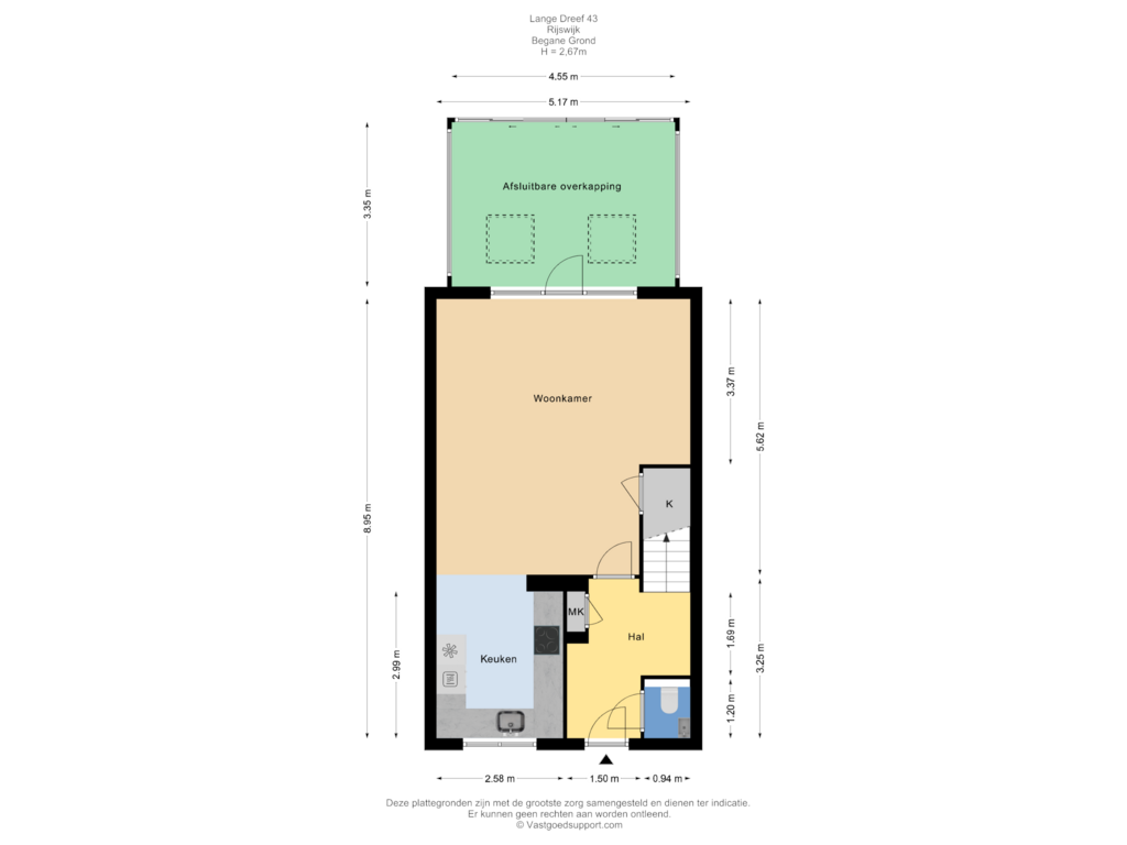 Bekijk plattegrond van Begane grond van Lange Dreef 43