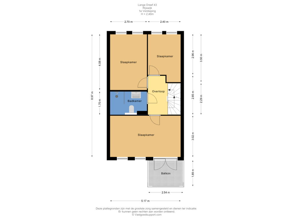 Bekijk plattegrond van 1e Verdieping van Lange Dreef 43