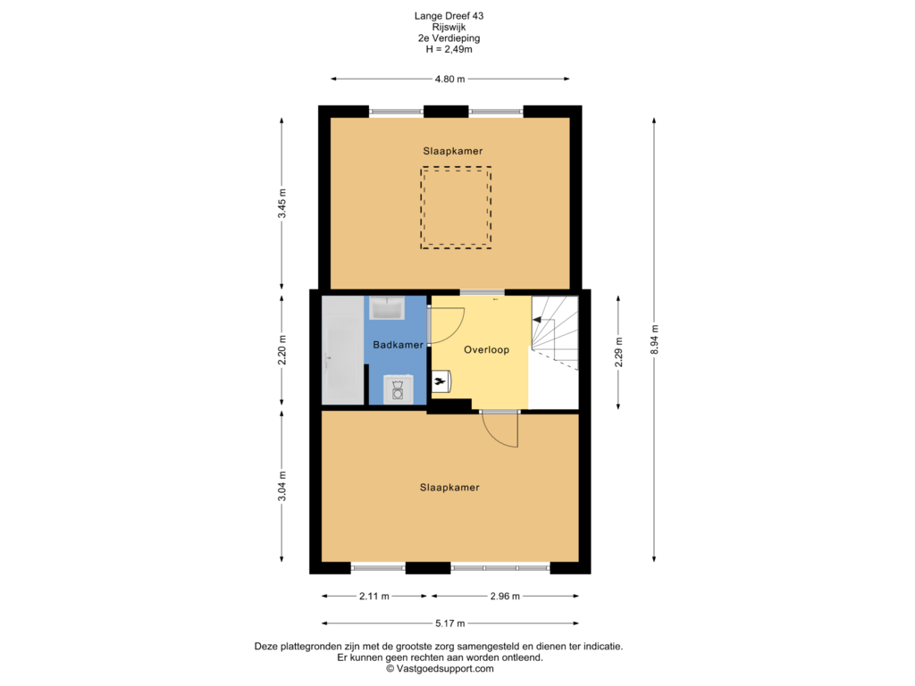 Bekijk plattegrond van 2e Verdieping van Lange Dreef 43