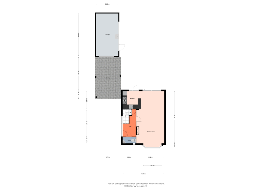 View floorplan of Begane grond of Groen van Prinsterersingel 4