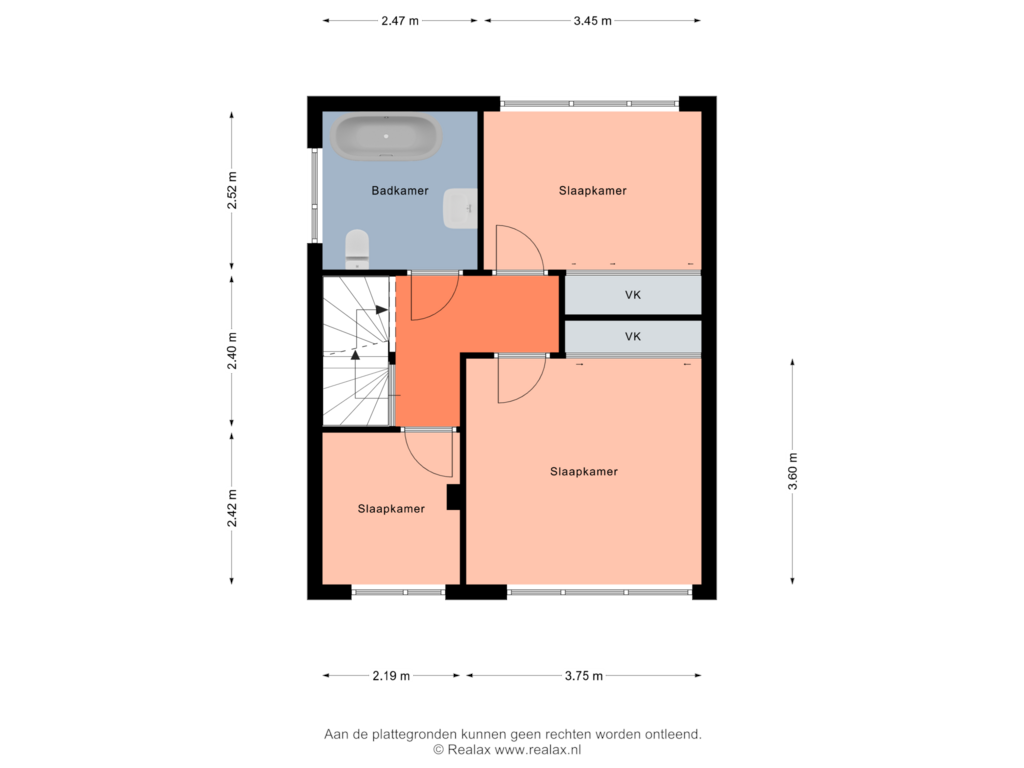 View floorplan of Verdieping 1 of Groen van Prinsterersingel 4